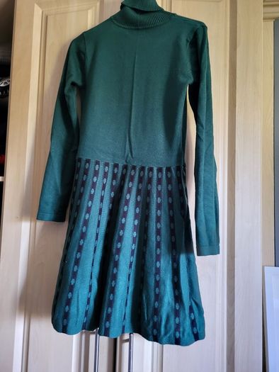 Jumper dress dark green M turtle neck