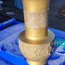 Late Nineteenth Century Brass and Copper Temple Vase Image 2