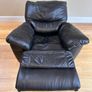 Black Leather Recliner Suite Image 10