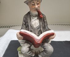 Vintage Porcelain Gentleman Reading Figurine