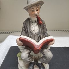 Vintage Porcelain Gentleman Reading Figurine