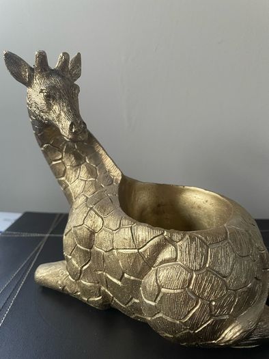 Gold Giraffe Shelf Decor - Plant Pot or Candle Holder