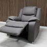 Chole 3+1+1 Grey & Cream Micro Fabric Recliner Sofa Image 5
