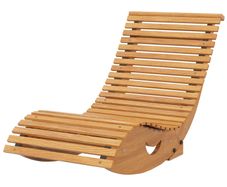 Outdoor Rocking Chair w/ Slatted Seat, Wooden Rocking Chair, 130cm x 60cm x 60cm, Teak
