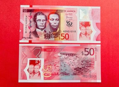 Jamaica   50  Dollars  2023. Pick 96  COMMEMORATIVE ISSUE  Polymer/ Plastic   ( Uncirculated )