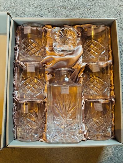 Tipperary Crystal Belvedere Decanter and 6 Tumbler Set BRAND NEW
