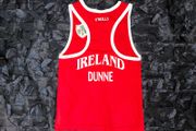 BERNARD DUNNE TEAM IRELAND fight ring worn amateur boxing singlet vest