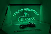 guinness its 5pm somewhere green wall light