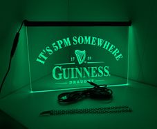 guinness its 5pm somewhere green wall light