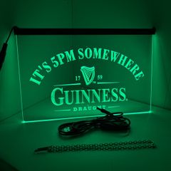 guinness its 5pm somewhere green wall light