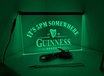 guinness its 5pm somewhere green wall light