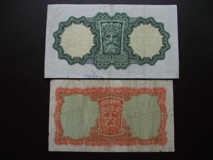 Two Lady Lavery Notes: 10 shillings (1966) & 1 Pound (1967)