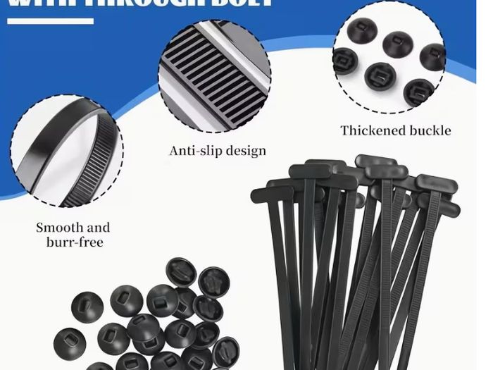200pcs Heavy-Duty Self-Locking Nylon Cable Ties, Thickened High-Strength UV-Resistant Fasteners with Tool-Free Locking Mechanism, Durable and Flexible,