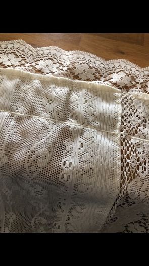 vintage ivory lace curtain panel