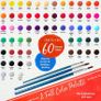 Acrylic Paint Set 60 Paints for Canvas, Wood, Ceramic And Fabric  Non Toxic, Vibrant Pigments for Beginners, Students and Professional Artists (FREE POSTAGE) Image 2