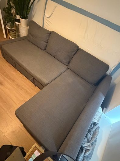 IKEA Corner sofa FRIHETEN Corner sofa-bed with storage, Skiftebo dark grey