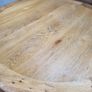Solid oak 5ft round table with tempered glass top Image 3