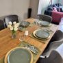 solid oak dining table. Image 2