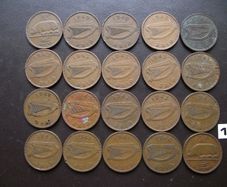 20 Irish half pennies (1940-1946)