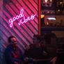 NEW SALE | Good Vibes Neon Sign,Neon Light Powered by USB with Switch, Pink Led Neon Light Sign for Bedroom,Wall Decor,Game Room,Party, Bar Decor Image 2