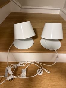 Pair of retro metal bedside lamps