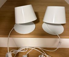 Pair of retro metal bedside lamps