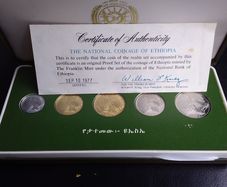 Rare 1977 Ethiopia Proof Coin Set - Franklin Mint - 100% Complete with Case and COA