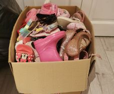 box of girls shoes