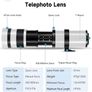 420-800mm F8.3 Telephoto Zoom Lens Manual for Canon NIKON SLR Cameras T8i T7i T7 T6 T6s T6i T3i T2i SL3 4000D 2000D 5D Mark IV/6D II/7D 90D 80D D90 60D D5600 D3100 D5200 Image 3