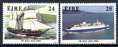Ireland 1986 Scott # 665 - 666 Maritime Anniversaries - B & I Shipping - Mint Never Hinged