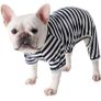 Dog Clothes,Dog Classic Striped Pajamas Soft Cotton Jumpsuit Pug French Bulldog Onesies Costume for Cats Puppy Small Medium Dogs(Black,XS Image 6