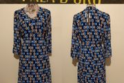 Navy Geo Kerry Dress Pala D,oro New With Tags