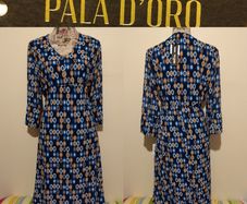 Navy Geo Kerry Dress Pala D,oro New With Tags