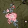 Dorothy Perkins Khaki Green Olive Floral Embroidered Utility Military Style Field Jacket 10UK/38EU Image 3