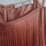 Mango MNG Dusty Rose Fringe Camisole Top - Size 8-10 Image 3