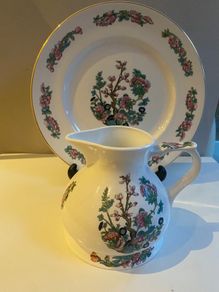 MAYFAIR  Indian Tree China plate and EMERALD ISLE pitcher