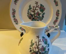 MAYFAIR  Indian Tree China large plate and EMERALD ISLE pitcher