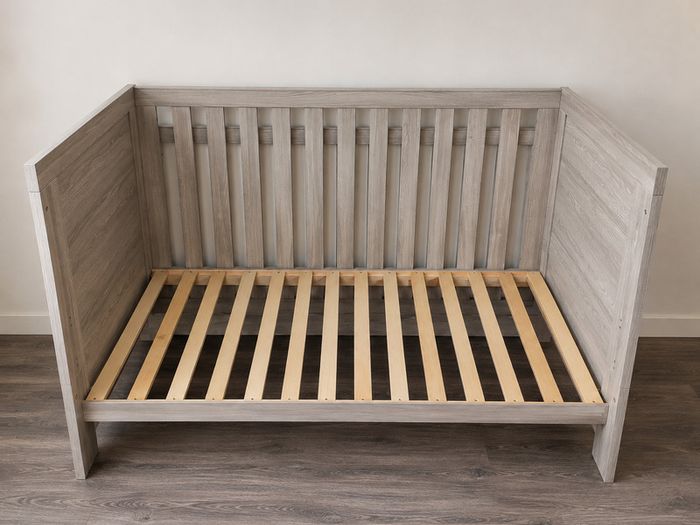 Baby Cot Bed, Toddler Bed and Changing Unit Bundle - Grey Wash - Excellent Condition