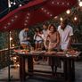 Aluminium LED Solar Cantilever Parasol, Diameter 300 cm, Sun Umbrella with Crank and On/Off Switch, Garden Parasol with UV Protection, Sun Shade with Stand, Market Umbrella, Waterproof Image 7