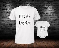 Best Dad And Best Baby T-shirt And Bodysuit Set Of Matching Tops Tees