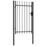 Fence Gate Single Door with Spike Top Steel 1x1.5 m Black Image 2