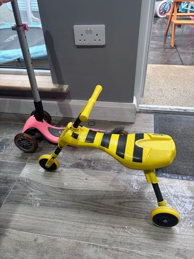 scooter and toddler bike