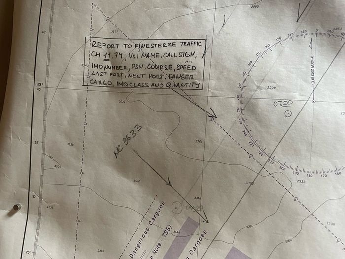 Nautical chart: Punta da Estaca de Bares to Cabo Finisterre
