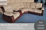 New Cream Nova Full Recliner Sets