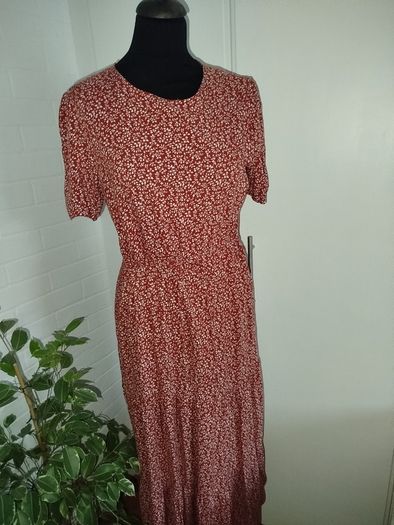 Summer floral viscose dress size 12-14