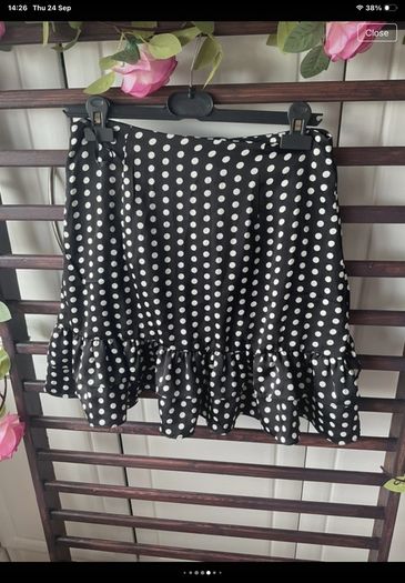 skirt Bnwt misguided black polka dot skirt size 12