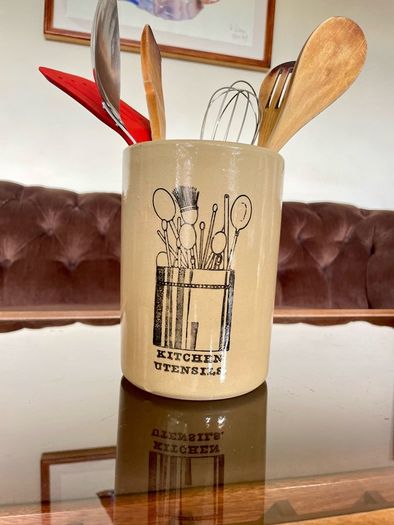 Vintage Stoneware Pearsons of Chesterfield Crock Style Utensil Holder