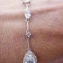 Vintage Sterling Silver 925 Multiple Cubic Zirconia Gems Necklace 5,6g length -18" Image 3