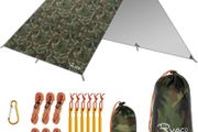 NEW SALE | Hammock Rain Fly Tent Tarp, 3m x 3m Tarpaulin Portable Sunshade Lightweight Waterproof Groundsheet Windproof Camping gazebo Picnic Mat Anti UV Sun Shelter for Camping Travel Beach
