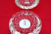 2 Vintage Danish Crystal Tealight Holders